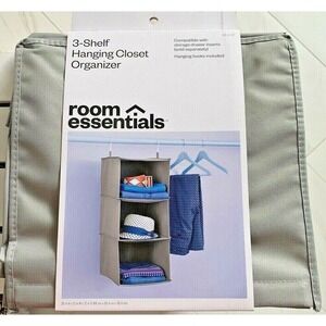Hanging Closet Organizer Easy Mount Foldable 3-Shelf Hanging Closet New‎